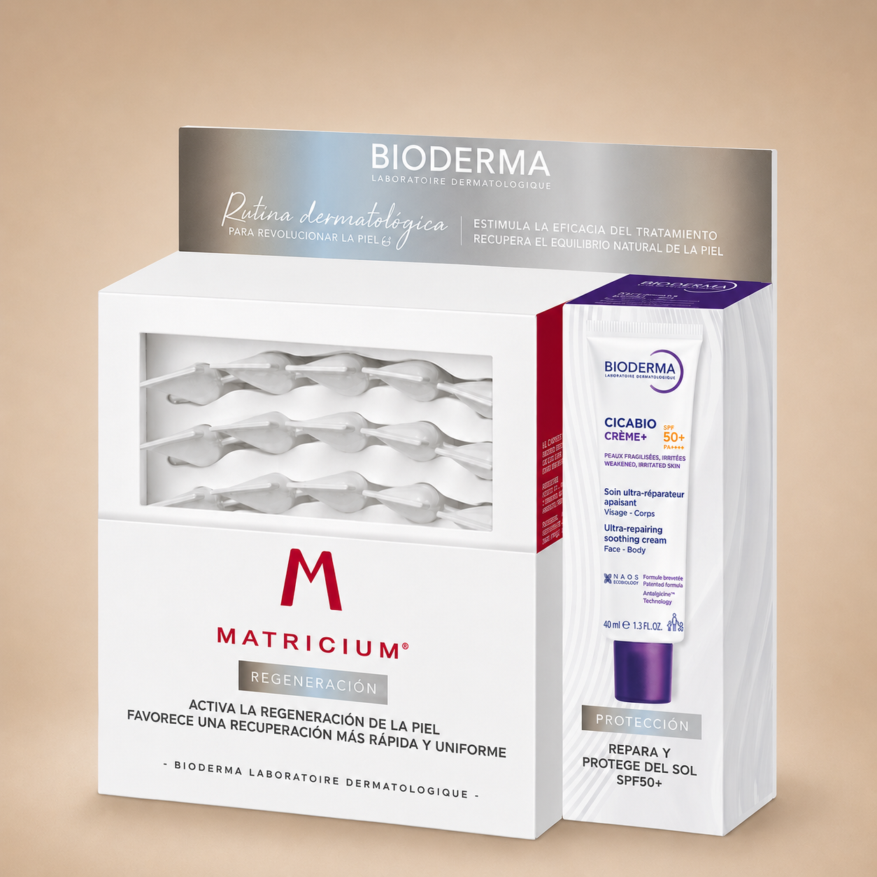 Pack Post Acto Estético: Matricium + Cicabio SPF50+